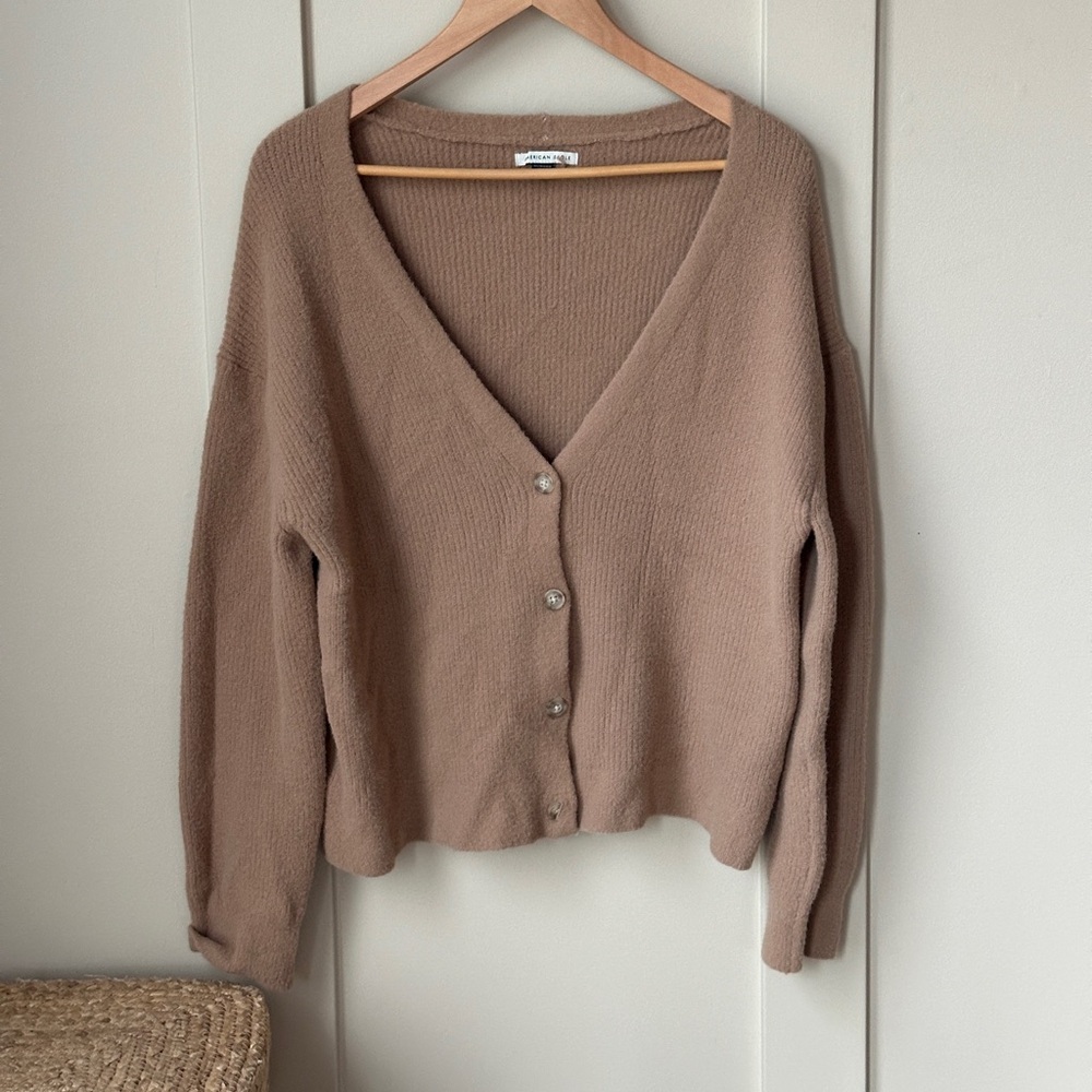 American Eagle xs brown cardigan oversized